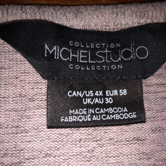 Michel Studio Collection Knit Top, Size 4X, Lacy Bottom Hem, Blush Pink … - Picture 2 of 7
